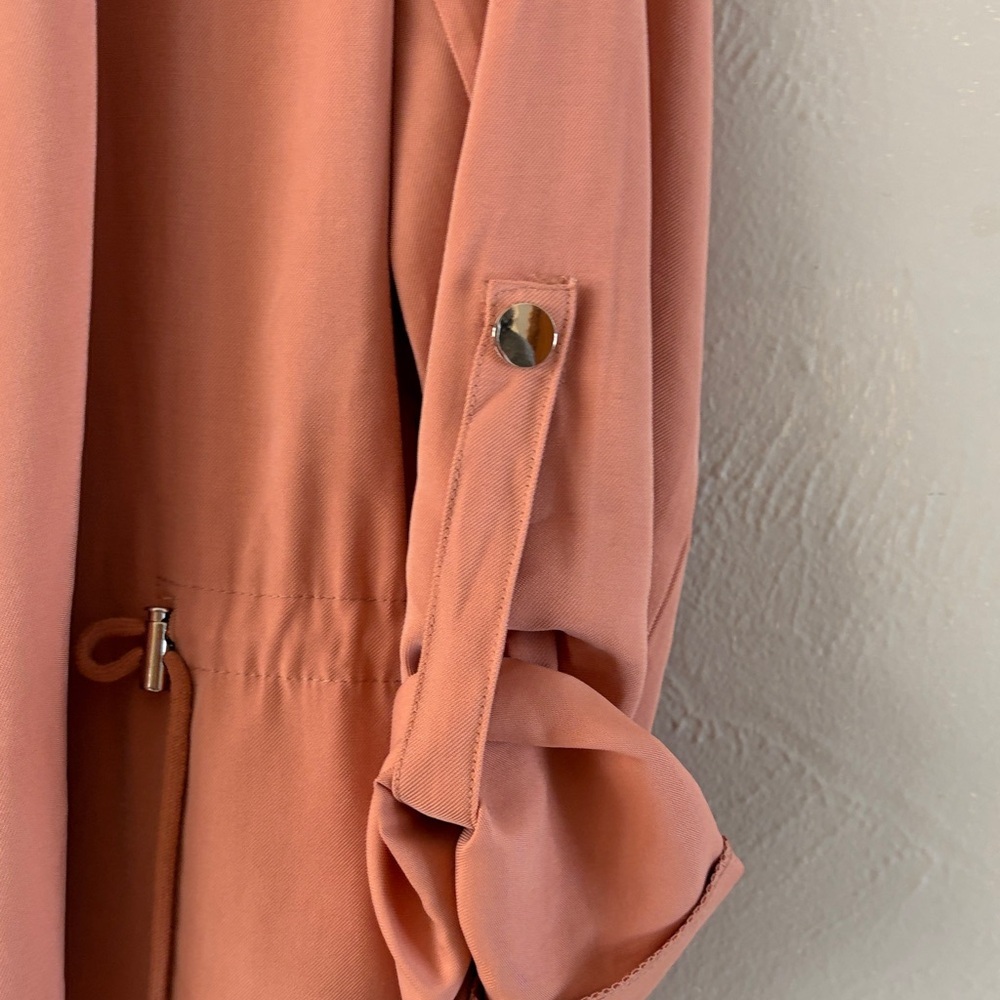 Amisu Women's Peach Blazer/Jacket Open Front Roll Tab Sleeves Size Small - Picture 5 of 13